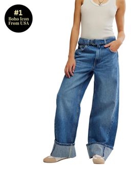Free People - Blue Solid Jeans