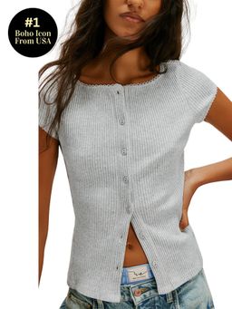 Free People - Grey Most Wanted Cardigan