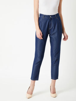 Miss Chase - Women'S Navy Blue Regular High Rise Clean Look Cropped Denim Jeans Pant (30)