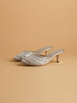 ERIDANI - Embellished Silver Ayesha Heels