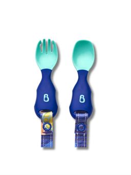 Bibado - Handi Cutlery- Attachable Weaning Cutlery Set Oceans of Fun Dark Blue
