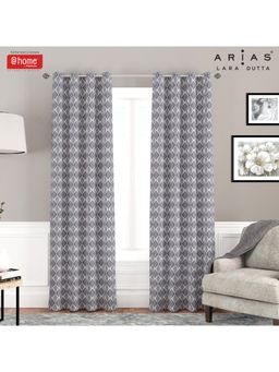 At Home by Nilkamal - Arias Luxuria Jacquard Geometric Door Curtain Grey (Set of 2)