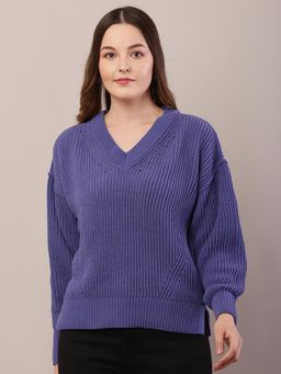 NOBARR - Women's Acrylic Knitted Blue Sweater