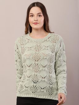 NOBARR - Women's Cotton Light Green Sweater