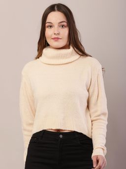NOBARR - Women's Acrylic Dark Cream Sweater