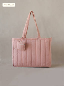 Akiiko - Crinkle Stripe Tote Bag - Sorbet