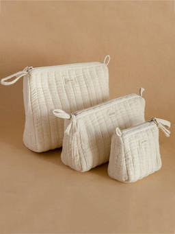 Akiiko - Fyra triangle pouch natural ( set of 3 )