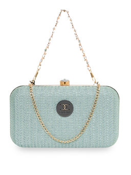 ESBEDA - Pista Color Glitter Shine Oval Shape Clutch Solid Pattern for Women