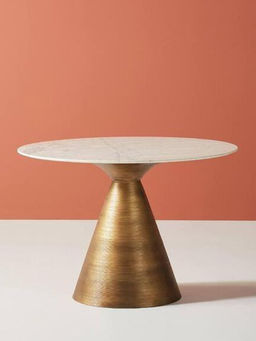 Angie Homes - Gold Finished Tiger Round Side Table