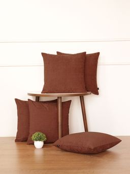 GM - Gifting Set of 5 PC Cushion Covers, Rust Color