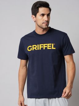 Griffel - Navy Blue Men Registered Logo Regular fit Navy T-Shirt