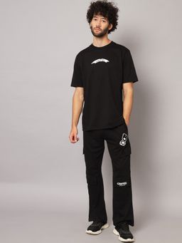 Griffel - Black Men EYE Print Black Co-Ord (Set of 2)