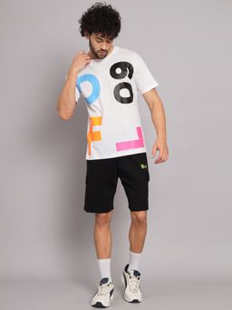 Griffel - White Men GFL09 Print White Co-Ord (Set of 2)