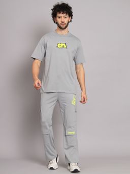 Griffel - Grey Men WORLD WIDE Print Steel Grey Co-Ord (Set of 2)