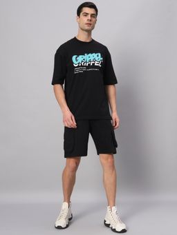 Griffel - Black PUFF LOGO T-Shirt & Shorts (Set of 2)