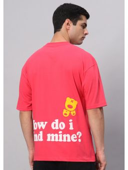 Griffel - Pink Find mine ? Drop Shoulder Oversized Pink T-Shirt