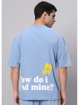 Griffel - Blue Find mine ? Drop Shoulder Oversized Sky T-Shirt