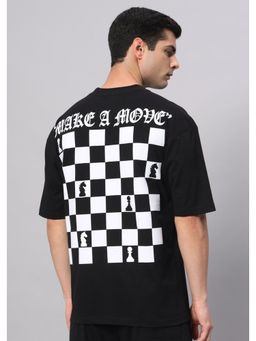 Griffel - Black MAKE A MOVE Drop Shoulder Oversized Black T-Shirt