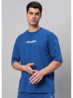 Griffel - Blue MAKE A MOVE Drop Shoulder Oversized Royal T-Shirt