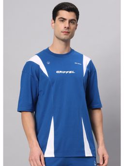 Griffel - Blue Utility Drop Shoulder Oversized Royal T-Shirt