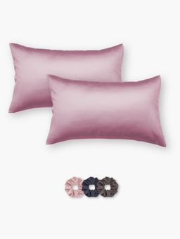 SEEVO - Wine Satin Pillow Covers - 17 x 27 Inches (Set of 2) (Free Size)
