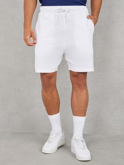 Styli - White Solid Regular Fit Shorts