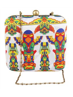 The Purple Sack - Multi-Color Embroidered Clutch