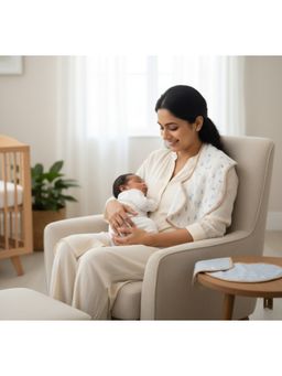 Masilo - Organic Muslin Burp Cloth & Bib (Pack Of 2) - Sea Breeze