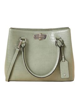 Accessorize London - Women's Faux Leather Green Faux Carolina Handheld Bag