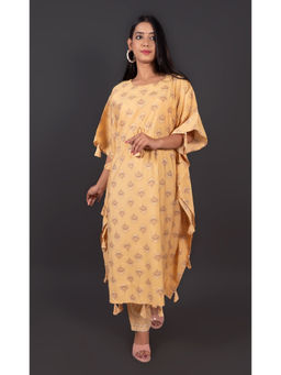 Zolo Label - Sunehri Kaftan With Pant (Set of 2)