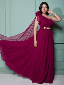 NUD - Retro Rose Purple Top and Skirt (Set of 2)