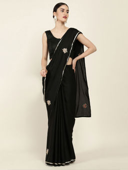 Soch - Embellished Crepe Saree with Unstitched Blouse