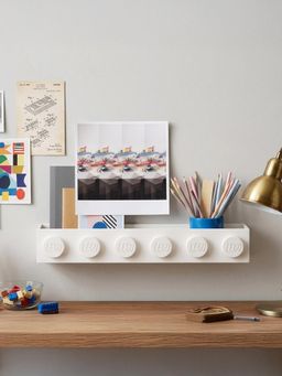 LEGO - Wall Mounted White Decorative Book Shelf for Books and Toys