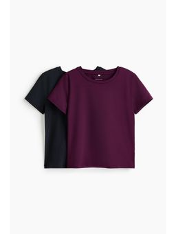 H&M MOVE - Girls Purple 2-Pack Sports Tops With Drymove