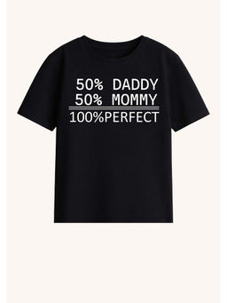 BLUSHES - Cotton Knit Perfect Text Printed T-Shirt Black