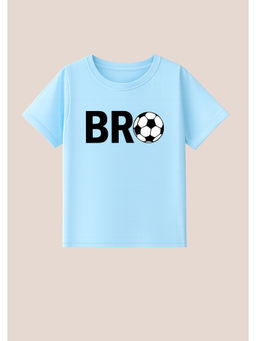 BLUSHES - Cotton Knit Br Football Text Printed T-Shirt Blue