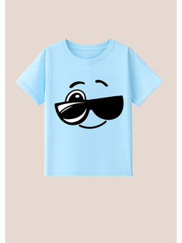 BLUSHES - Cotton Knit Cool Boy Printed T-Shirt Blue