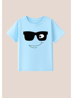 BLUSHES - Cotton Knit Cool Attitude Printed T-Shirt Blue