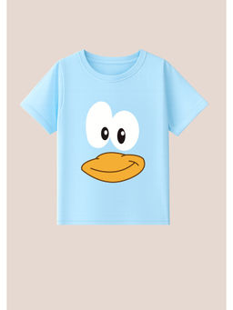 BLUSHES - Cotton Knit Giggle Duck Printed T-Shirt Blue