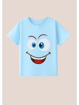 BLUSHES - Cotton Knit Sunny Day Smiles Printed T-Shirt Blue