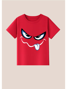 BLUSHES - Cotton Knit Crazy Printed T-Shirt Red