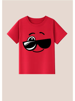 BLUSHES - Cotton Knit Cool Boy Printed T-Shirt Red