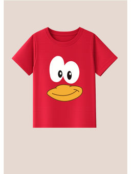 BLUSHES - Cotton Knit Giggle Duck Printed T-Shirt Red