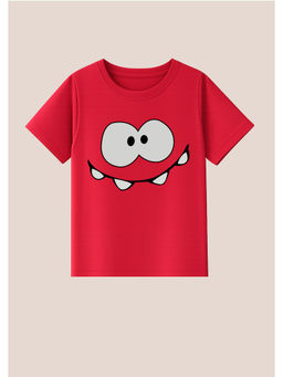 BLUSHES - Cotton Knit Hungry Monster Printed T-Shirt Red