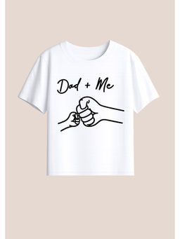 BLUSHES - Cotton Knit The First Best Friend Text Printed T-Shirt -White