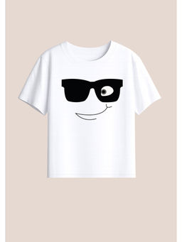 BLUSHES - Cotton Knit Cool Attitude Printed T-Shirt White