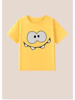 BLUSHES - Cotton Knit Hungry Monster Printed T-Shirt Yellow