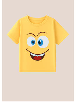 BLUSHES - Cotton Knit Sunny Day Smiles Printed T-Shirt Yellow