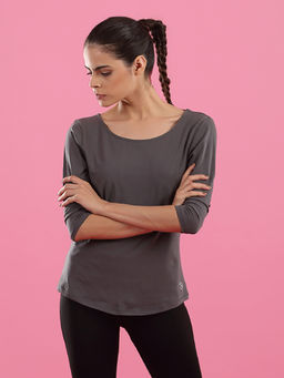 Kica - Illicit Top With Mesh Racer Back - Grey