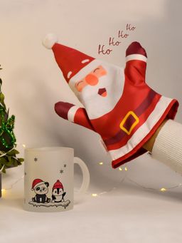 Indigifts - Xmas Gift Items Our Friendship is Timeless Quotes Frosted Mug 325 ml and Hand Puppet